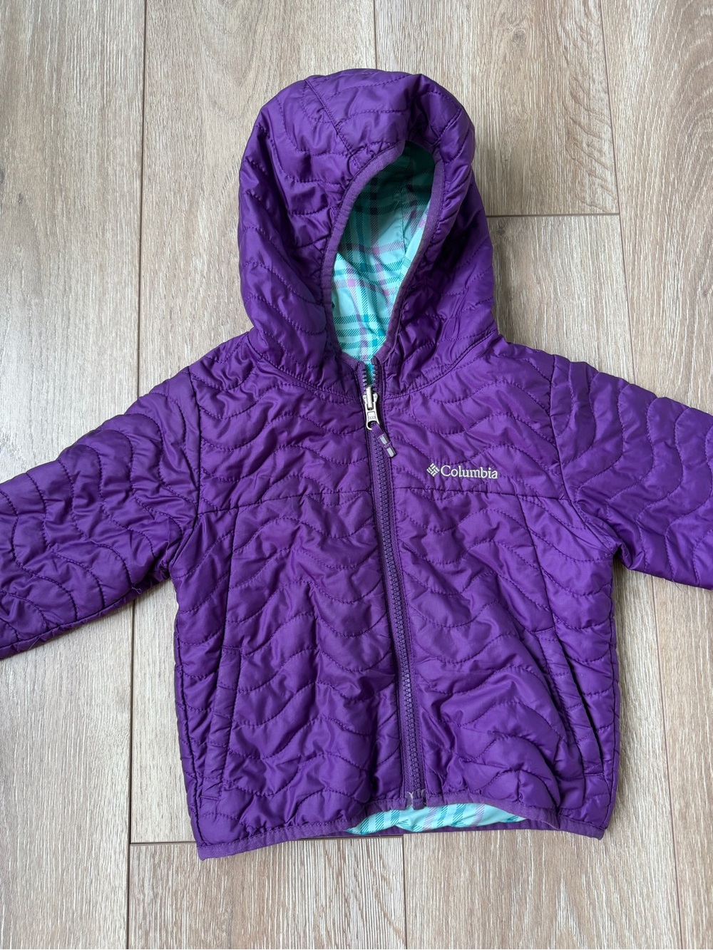 Columbia Purple puffer double-faced Jacket 3T